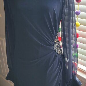 Navy embellished cocktail dress